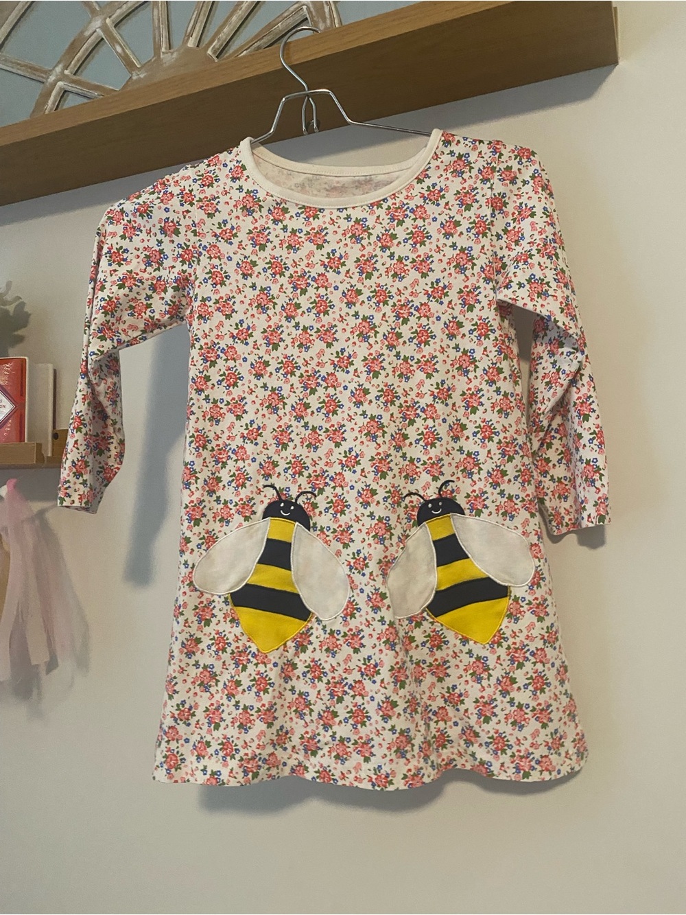 Girls Floral BumbleBee Appliqué Dress - Picture 2 of 6
